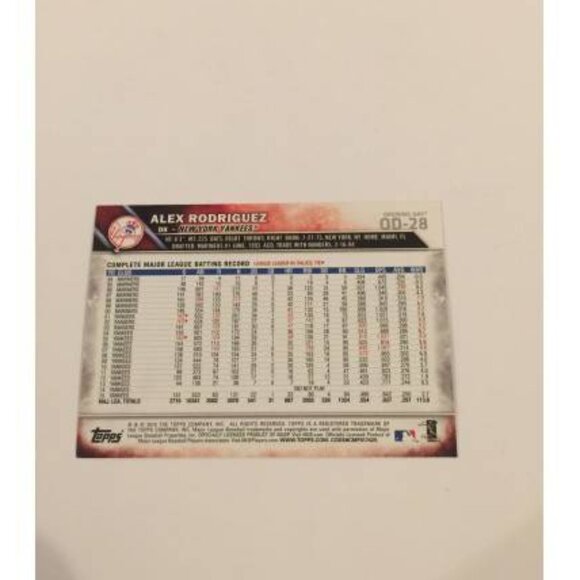 2016 Topps Opening Day Alex Rodriguez Yankees #OD-28 (046) - Picture 2 of 2